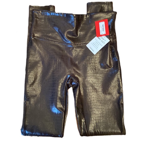NWT SPANX Faux Leather Croc Leggings - S - Picture 7 of 9